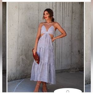 VICI Cotton Blend Halter Cutout Maxi Dress. Size: S. NWT!